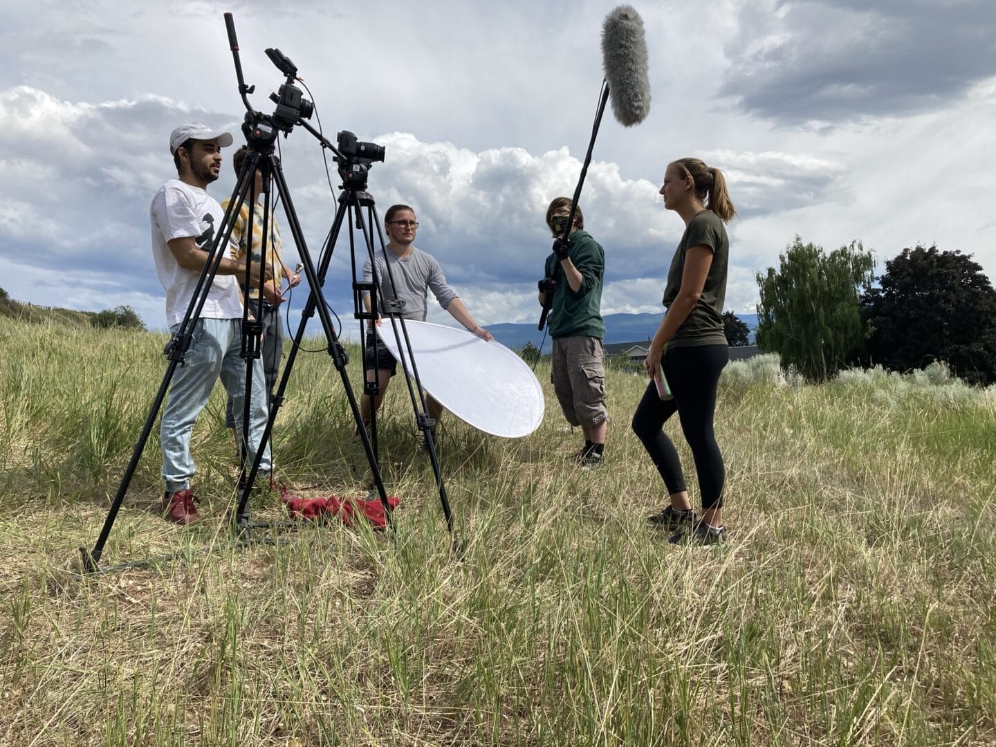 College for Arts and Technology students filming on location around Kelowna.