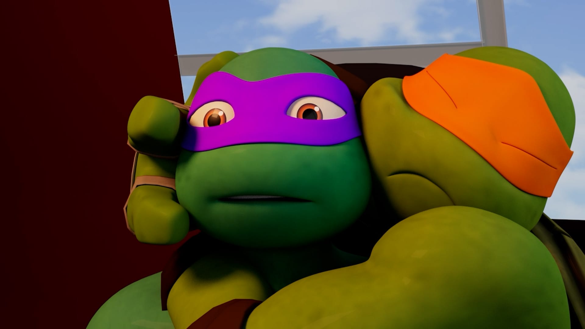 3D Animation student work showing a recreation of TMNT characters created by Tyler Richardson at College for Arts and Technology